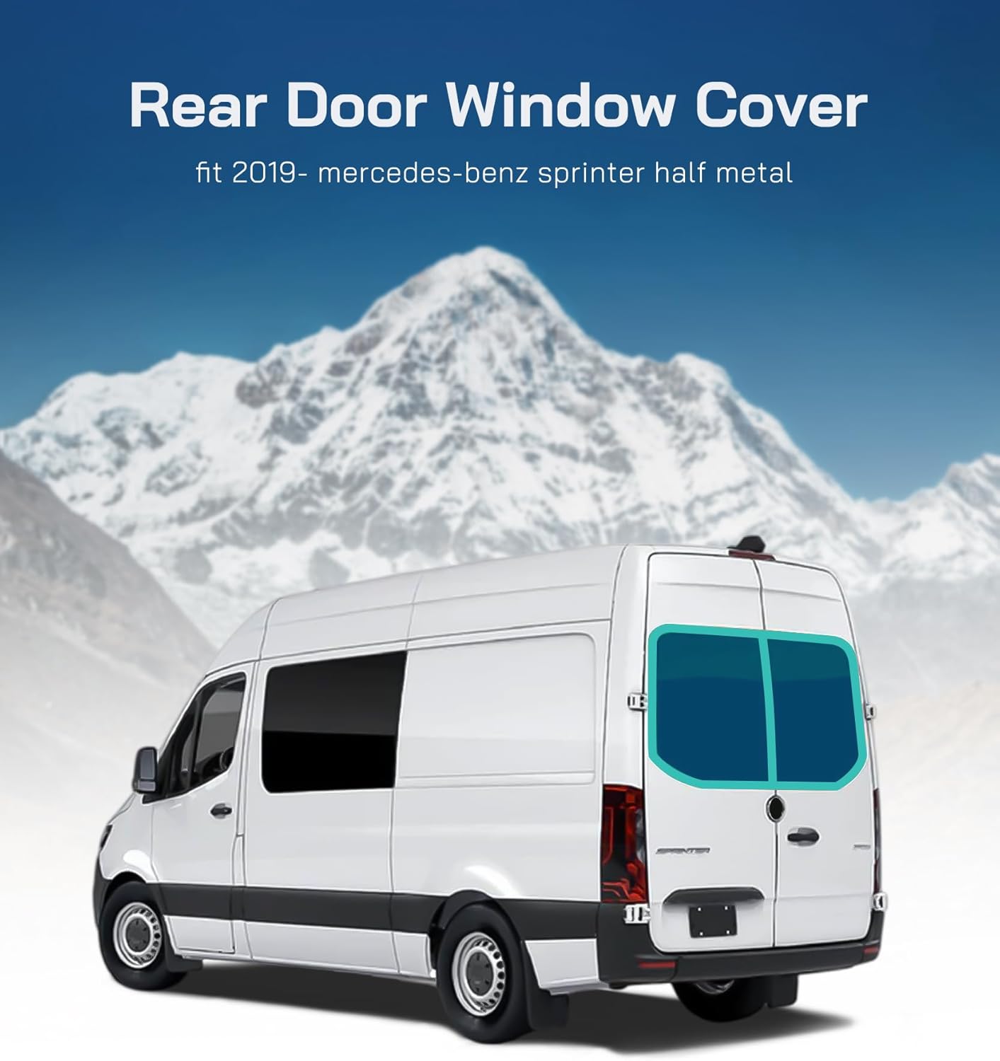 Rear Door Window Covers(Pair) for Mercedes-Benz Sprinter 2019-2026 (Full Metal Frame), Magnetic Insulated Blackout Sunshade, XPE Foam Core, AllSeasonGuard