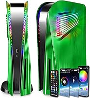 Vista 1 de PS5 Faceplate with RGB Light Strip and Dust Filter for Cooling Vents DOBEWINGDELOU 400+ Effects LED Light Ring Console Cover for PlayStation 5 Disc
