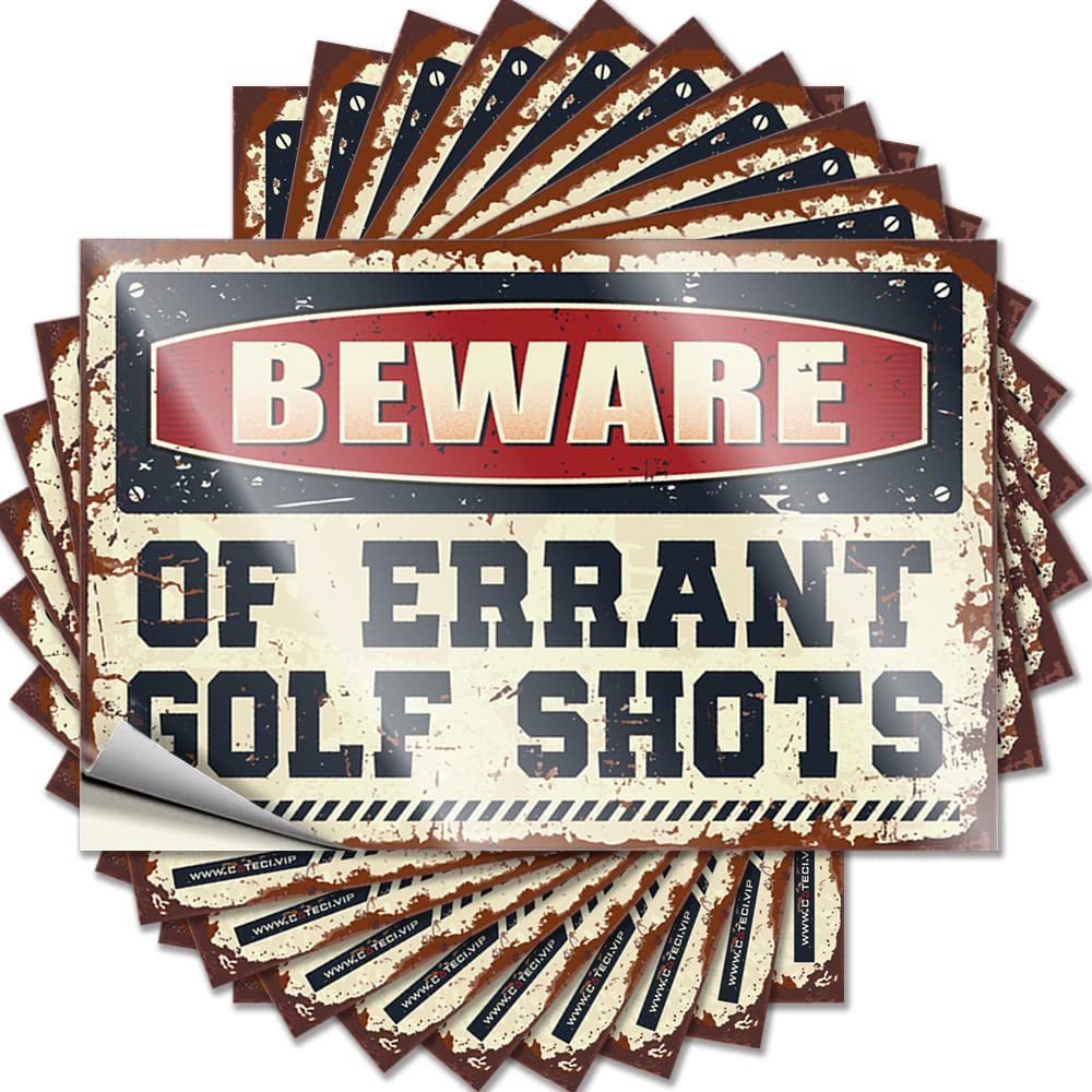 Decal Restroom Accessories Waterproof Vinyl Sticker | Beware of Errant Golf Shots Neutral Cover for Boss DIY Projects(12X18CM)