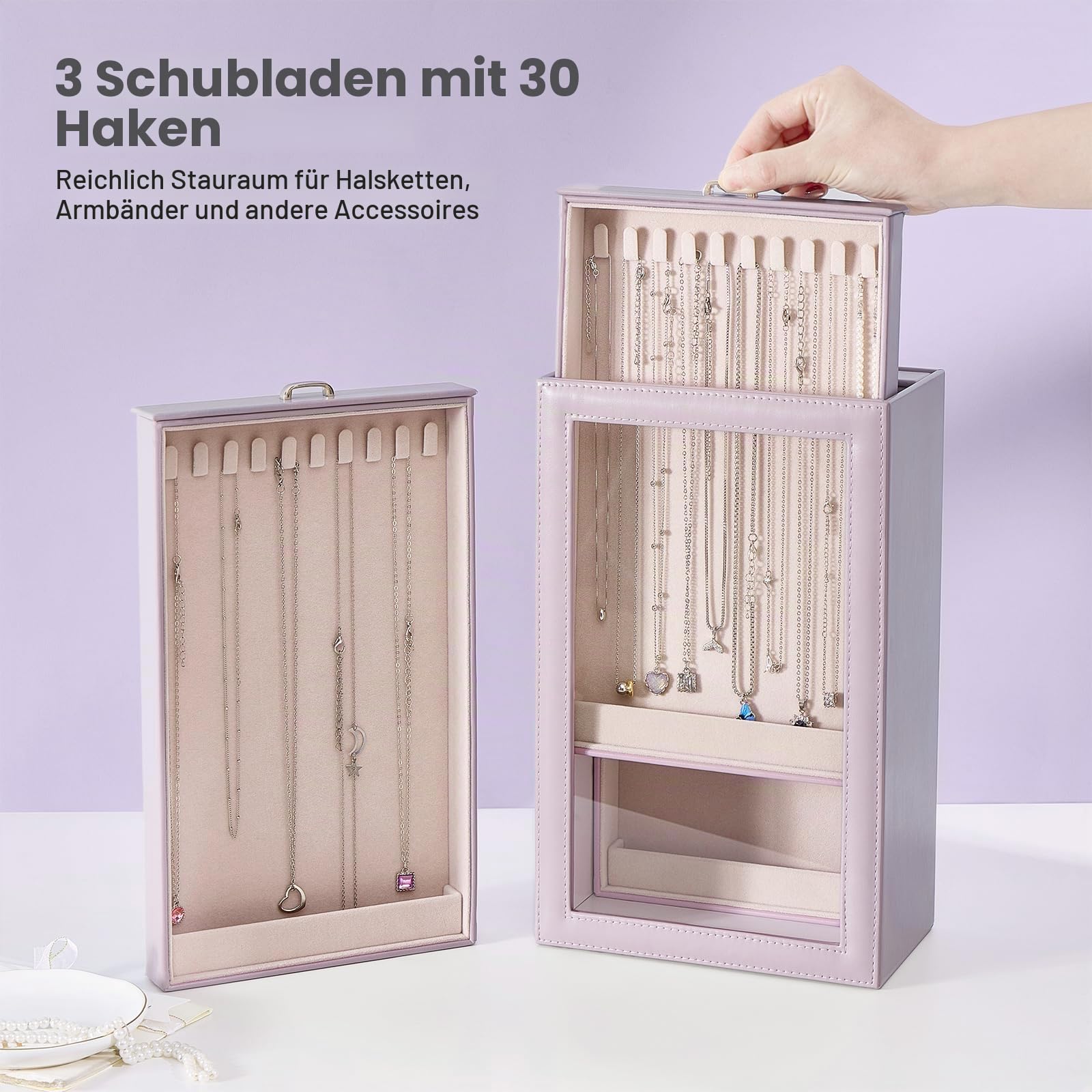 Lolalet 3 Layer Ketten Aufbewahrung Halsketten Schmuckaufbewahrung Schmuckkästchen