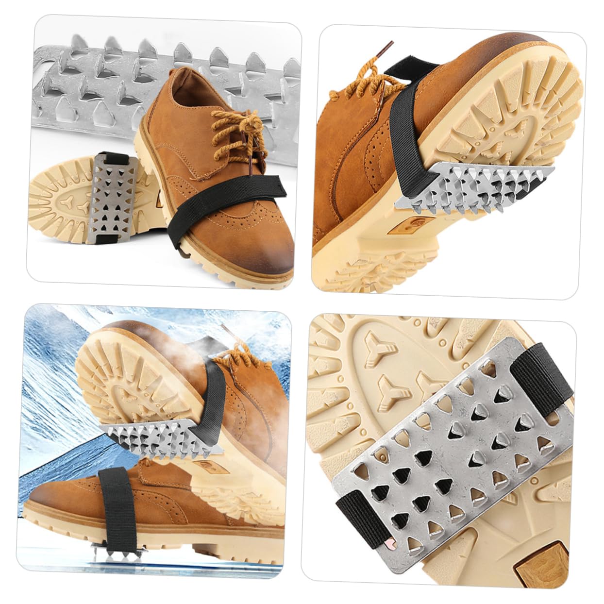 Mipcase Copriscarpe antiscivolo per neve Cramponi antiscivolo scarpe pinze nevicare impugnature copri scarpe antiscivolo per scarpe pinza per il ghiaccio scarpe ramponi Black