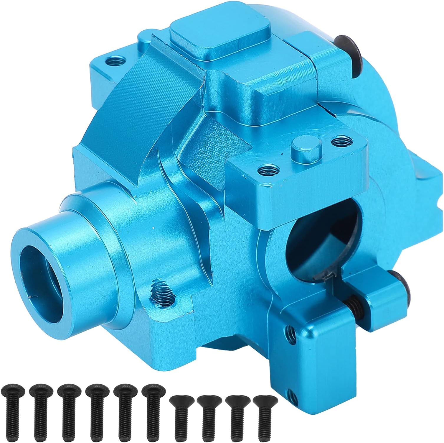 RC Metal Gearbox Front Rear Aluminum Alloy Durable Upgrade Parts for HSP 94123 94106 94107 94170 94118 94108 94111 1/10 RC Cars (Blue)