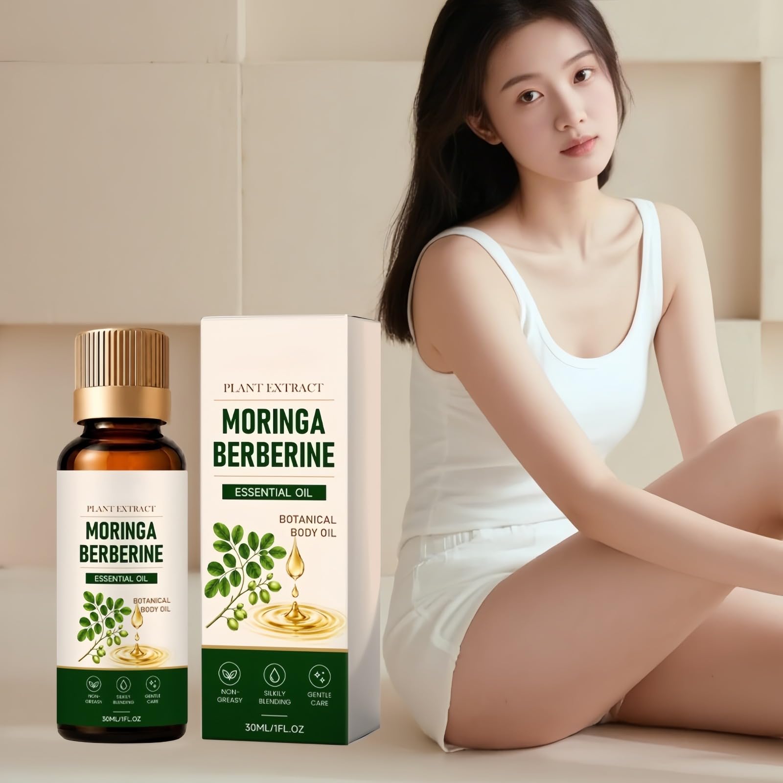 Moringa Seed Oil 30ml - Moringa Oleifera Oleifera - Twarz, Body i Włosy - Nawilżanie, Nasiona i Przeciwstarzeniowe - Czyste Nasiona