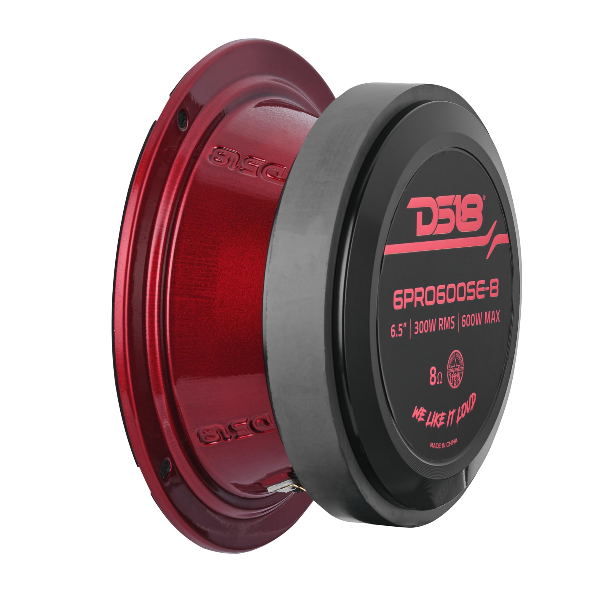 DS18 6PRO600SE-8 - Altavoz de audio profesional de 6.5 pulgadas con parte trasera sellada, media alta, 300 W RMS, 600 W máximo, 8 ohmios, altavoz de matriz de línea para voces y claridad de rango