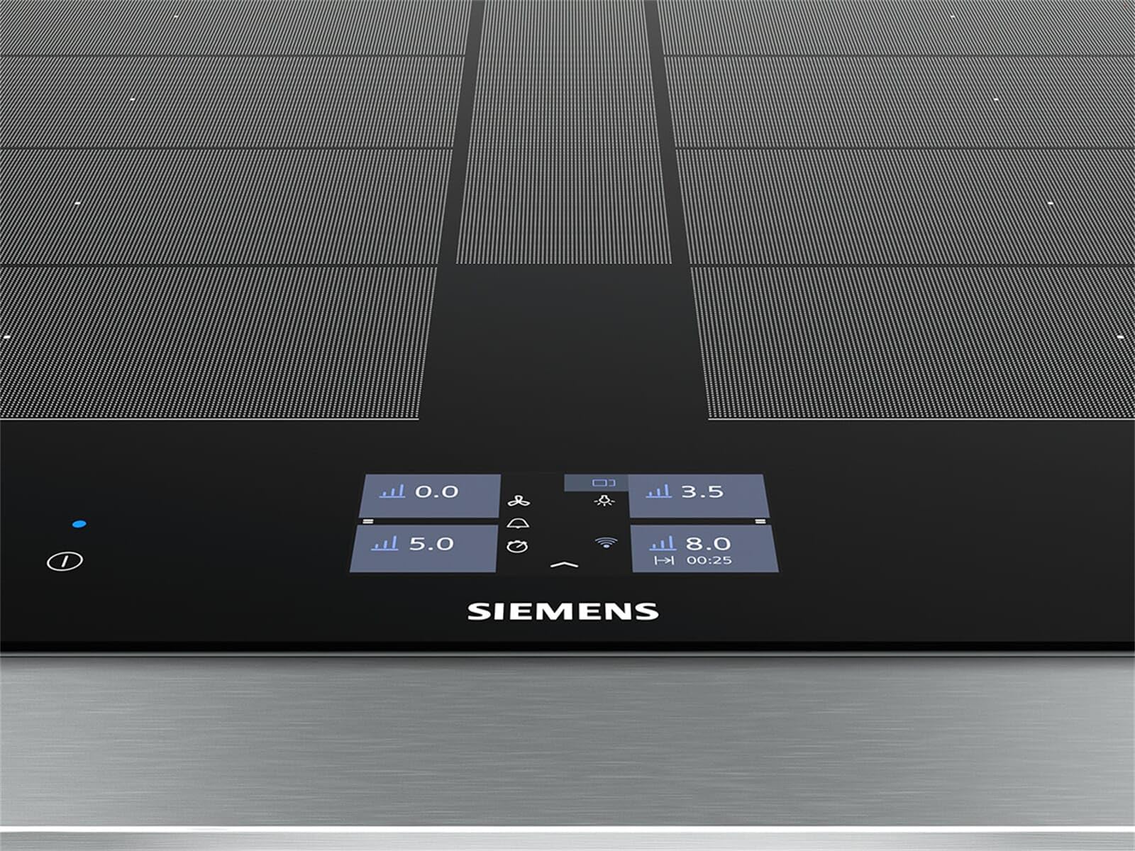 Siemens EX675JYW1E iQ700 Kochfeld, Brat-Sensor Plus mit 5 Temperaturstufen, Smart Home kompatibel via Home Connect, VarioInduktion Plus, Schwarz