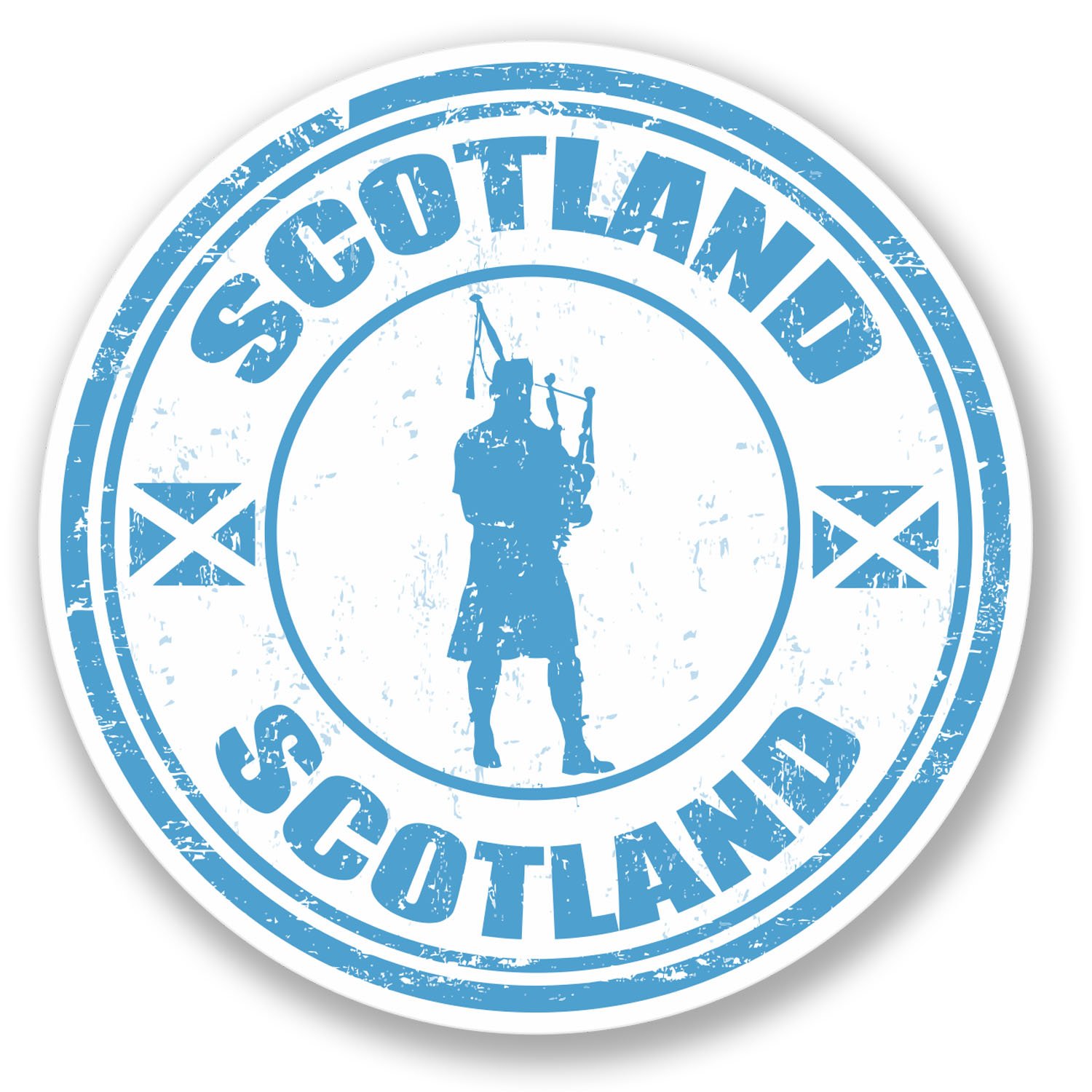 Destinationvinyl 2 X Scotland Sticker Car Bike Bike Laptop Scottish Bagpipes Kilt Flag Fun #4275 (10Cm X 10Cm)