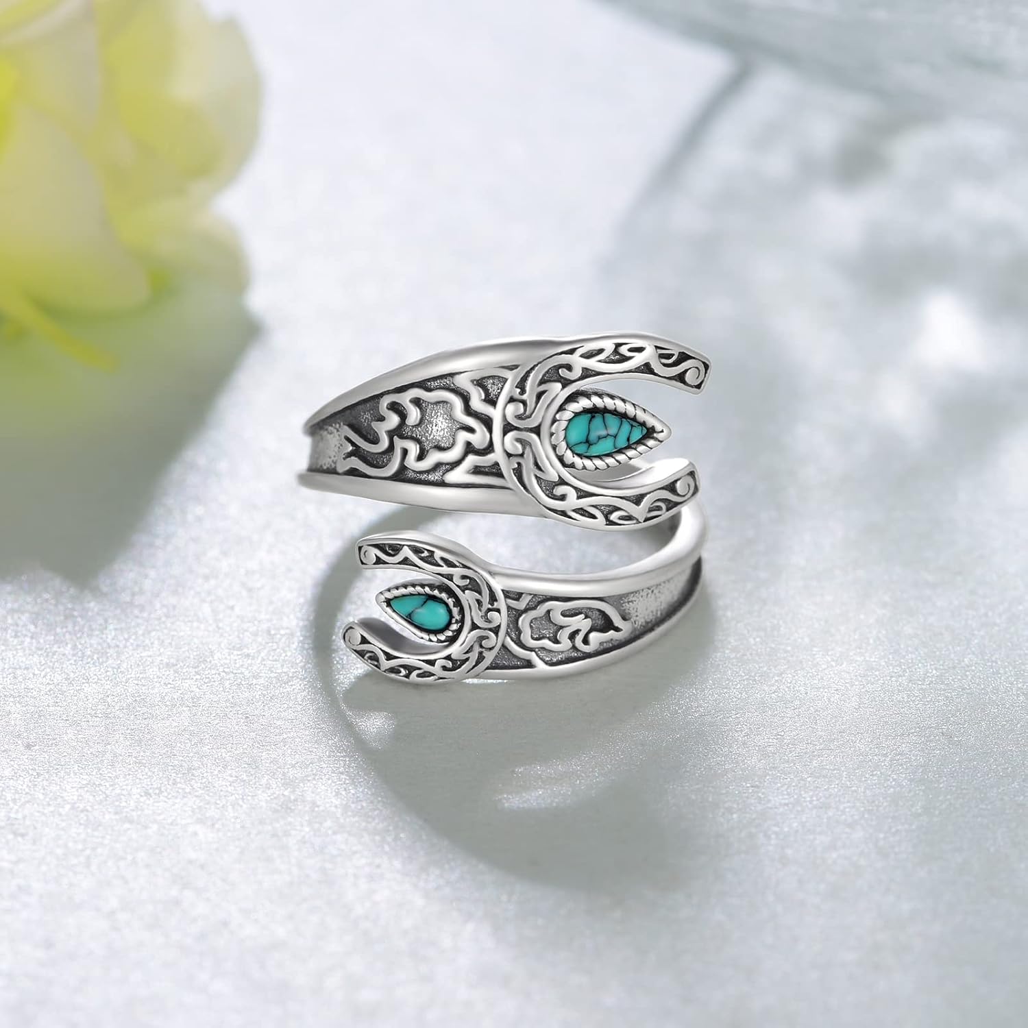 Turquoise Ring 925 Sterling Silver Turquoise Thumb Ring Western Jewelry for Women