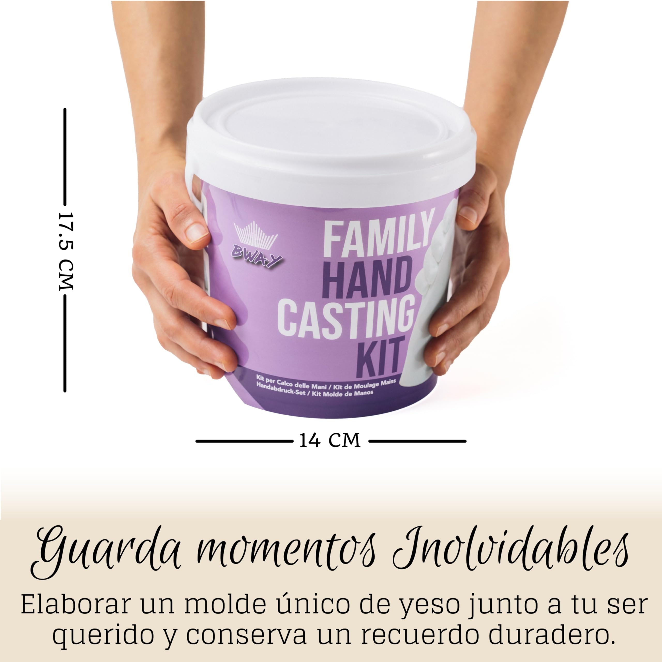 BWAY Moldes Manos Kit - Alginato para Moldes - Escultura Manos Pareja - Fácil de Usar y Excelente Nivel de Detalle - Instrucciones multilingües