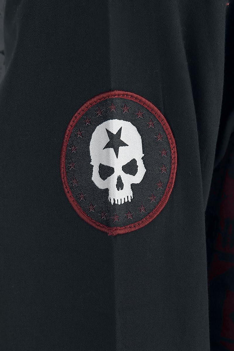 Rock Rebel by EMP Hombre Camisa Negra/roja con Estampado