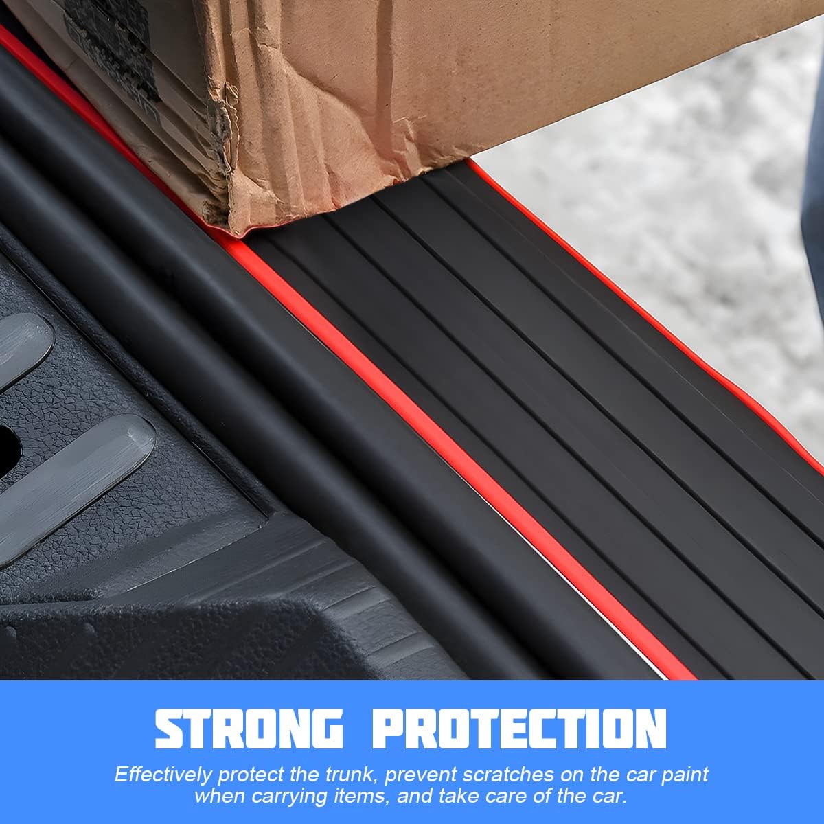 XINLIYA Rear Bumper Guard Protector for Car, Universal Rubber Scratch-Resistant Non-Slip Trunk Door Protector for Most Cars, Car Exterior Accessories