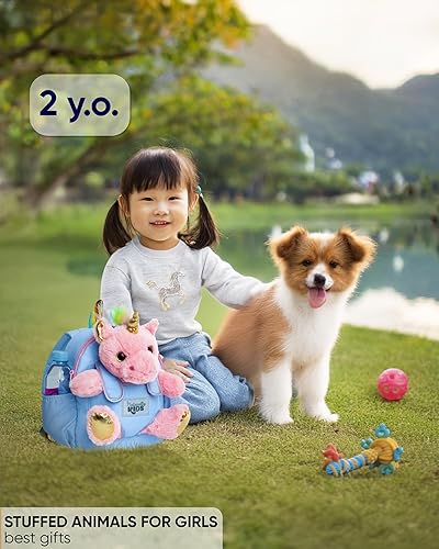 Miniatura 8 de Naturally KIDS Juguetes de unicornio rosa, regalos para niñas de 3 años, regalos de cumpleaños para niñas de 2 años, mochila de unicornio para niños