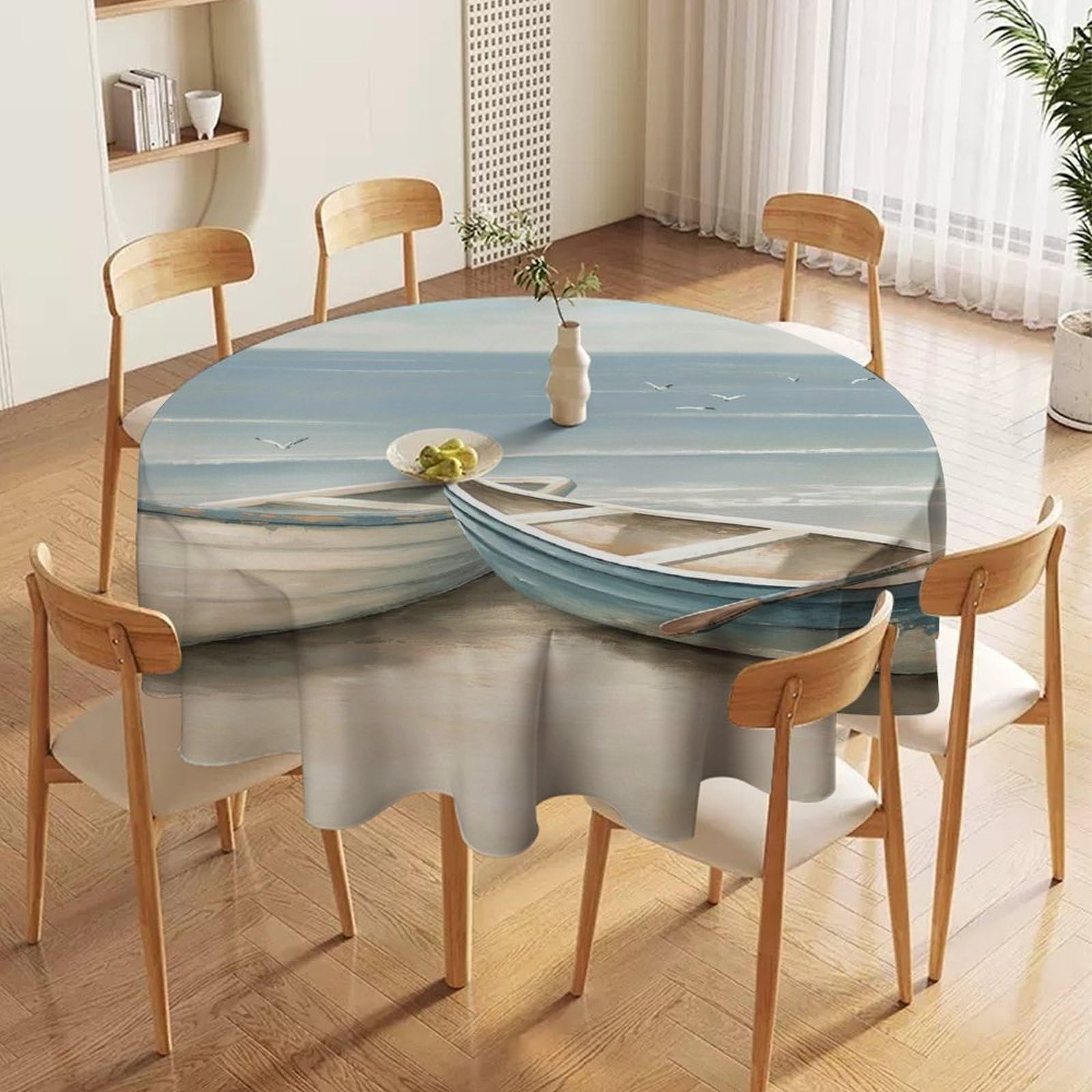 ORDOBO Round Table Cover -Dolphin Animals 3D Print Waterproof Protect Table Cover Fashion Countertop Decoration For Kitchen Home Dinner 91X91Cm