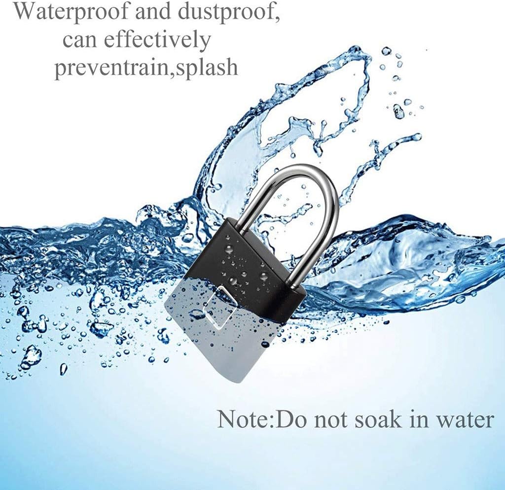 Fingerprint Lock,1 Second Unlock Portable Fingerprint Padlock Smart Biometric Security No Password,for Bag,Suitcase,Gym Locker,Cupboard,Drawer,Door (Color : A) (A)