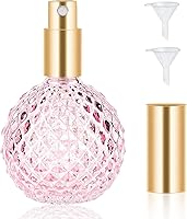 Gsteng Pink Vintage 100ml Refillable Glass Perfume Atomizer - Leak-Proof Travel Spray Bottle for Cologne, Oils & Mists