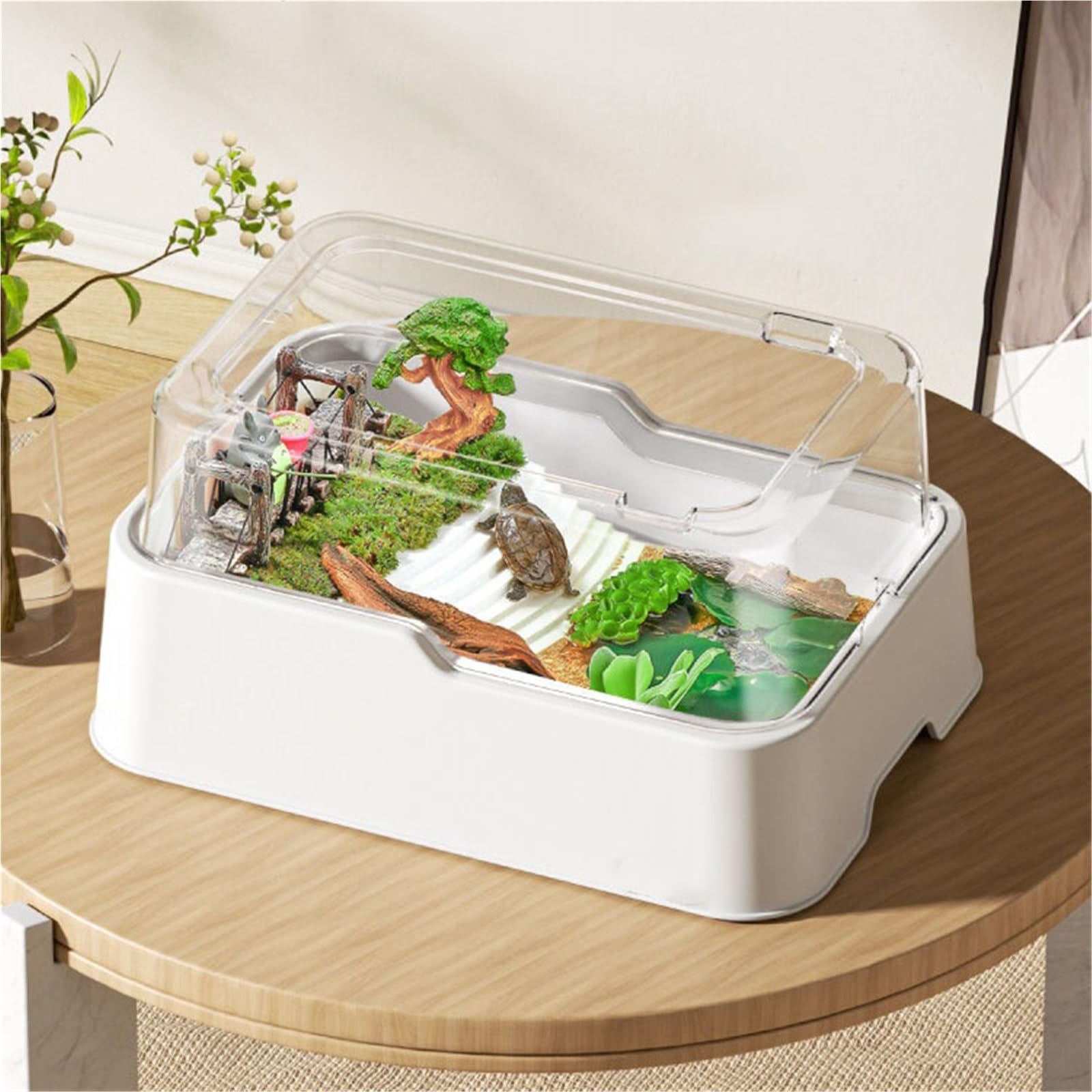 la Caja de alimentación de Reptiles, Tanque Terrario Blanco 35x17x25cm