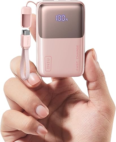 INIU Cargador portátil de tamaño de bolsillo, ultra pequeño 10000mAh 45W PD Power Bank, paquete de batería de carga rápida, Powerbank esencial de