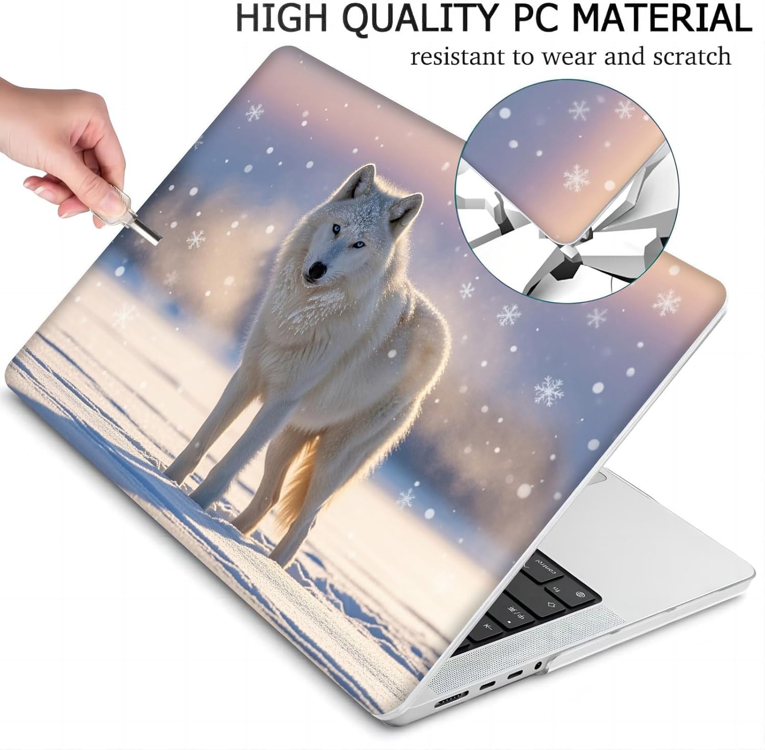 Compatible with MacBook Neo 13-inch, Hard Shell Case with Keyboard Cover and Screen Protector (A3404 A18 Pro chip, 2026 Release) - Wolf MC22660