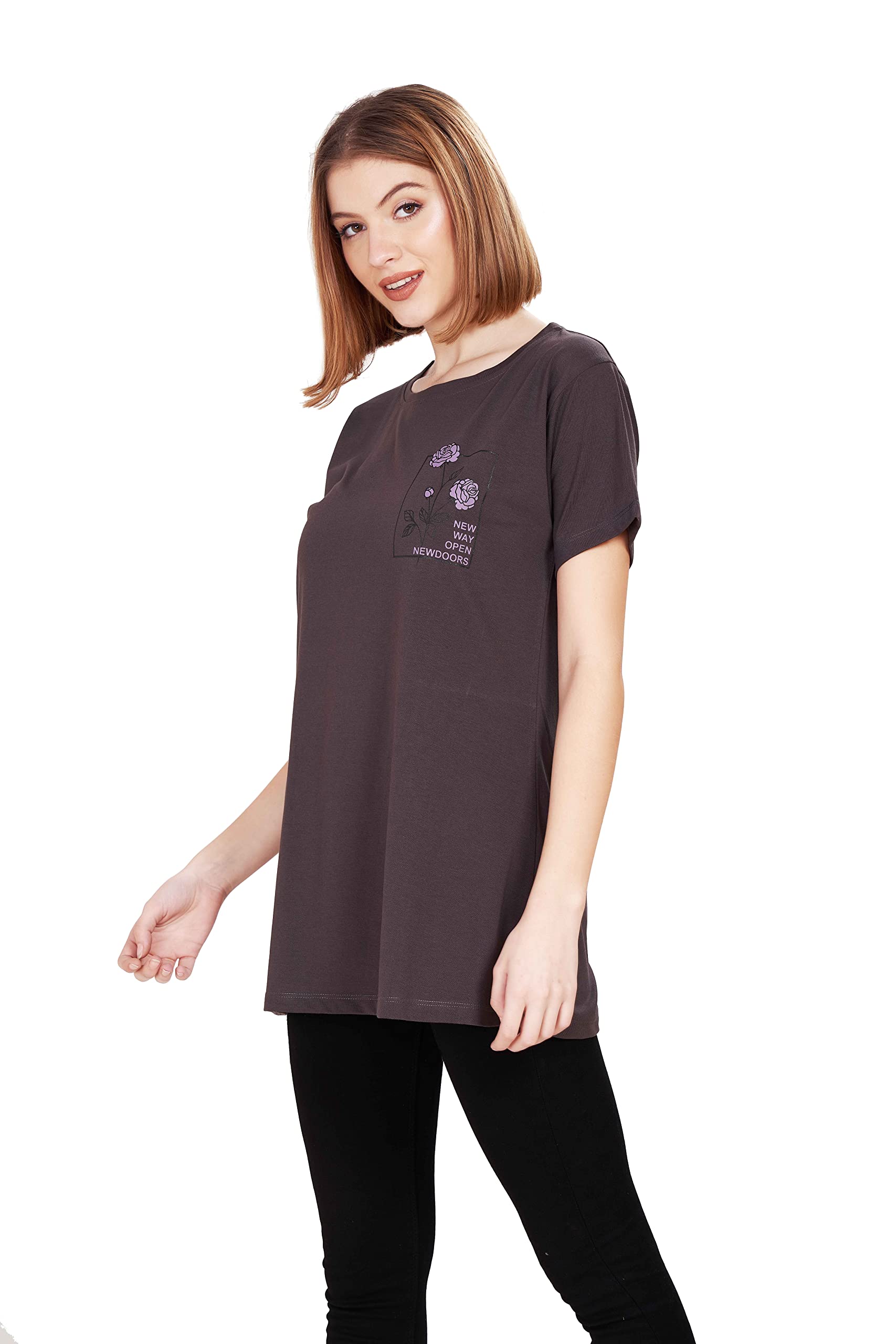weet Women's Cotton Long Printed T-Shirt-picture-23