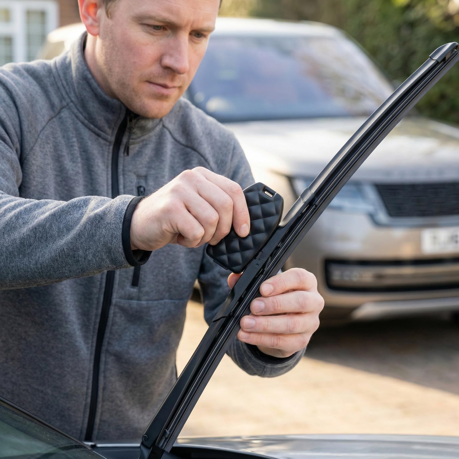 Set di riparazione per tergicristalli e spazzole tergicristalli, universale, per auto, con motivo a diamante, colore nero