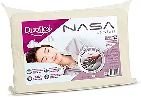 Travesseiro Nasa Cervical, Duoflex, 85% Algodão, 15% Poliéster, Bege, para Fronha 50Cmx70Cm