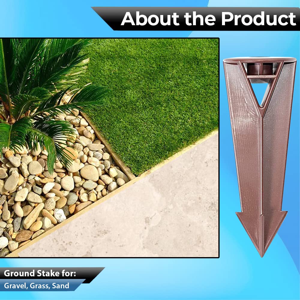 MIK Solutions Plastic Ground Replacement Landscape Light Stake Heavy Duty Direct Burial Light Ground Stakes for Low Voltage Landscape Lights Outdoor Landscape Lighting Ground Spike (4 Pack)
