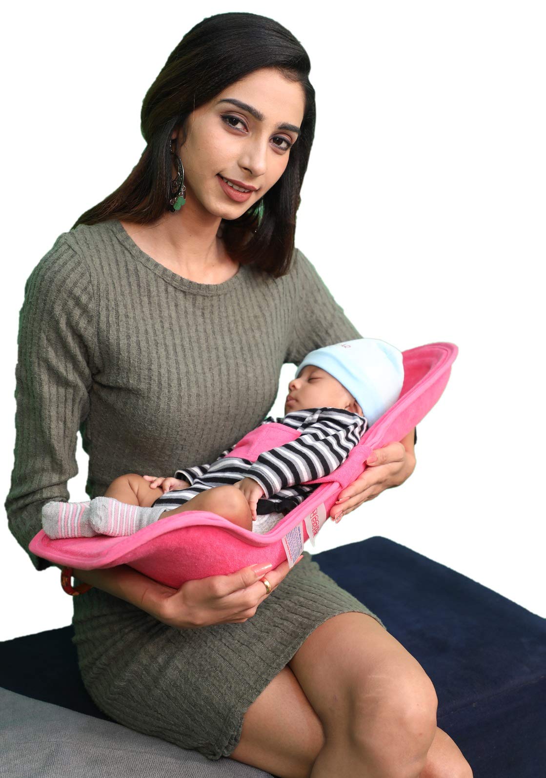 HOOPA Feeding Pillow Strawberry | Breastfeeding Pillow | Nursing Pillow | Infant Carrier | New Born Upto 4 Months | Full Body Support | Reclining Pillow | Dual use 2-in-1