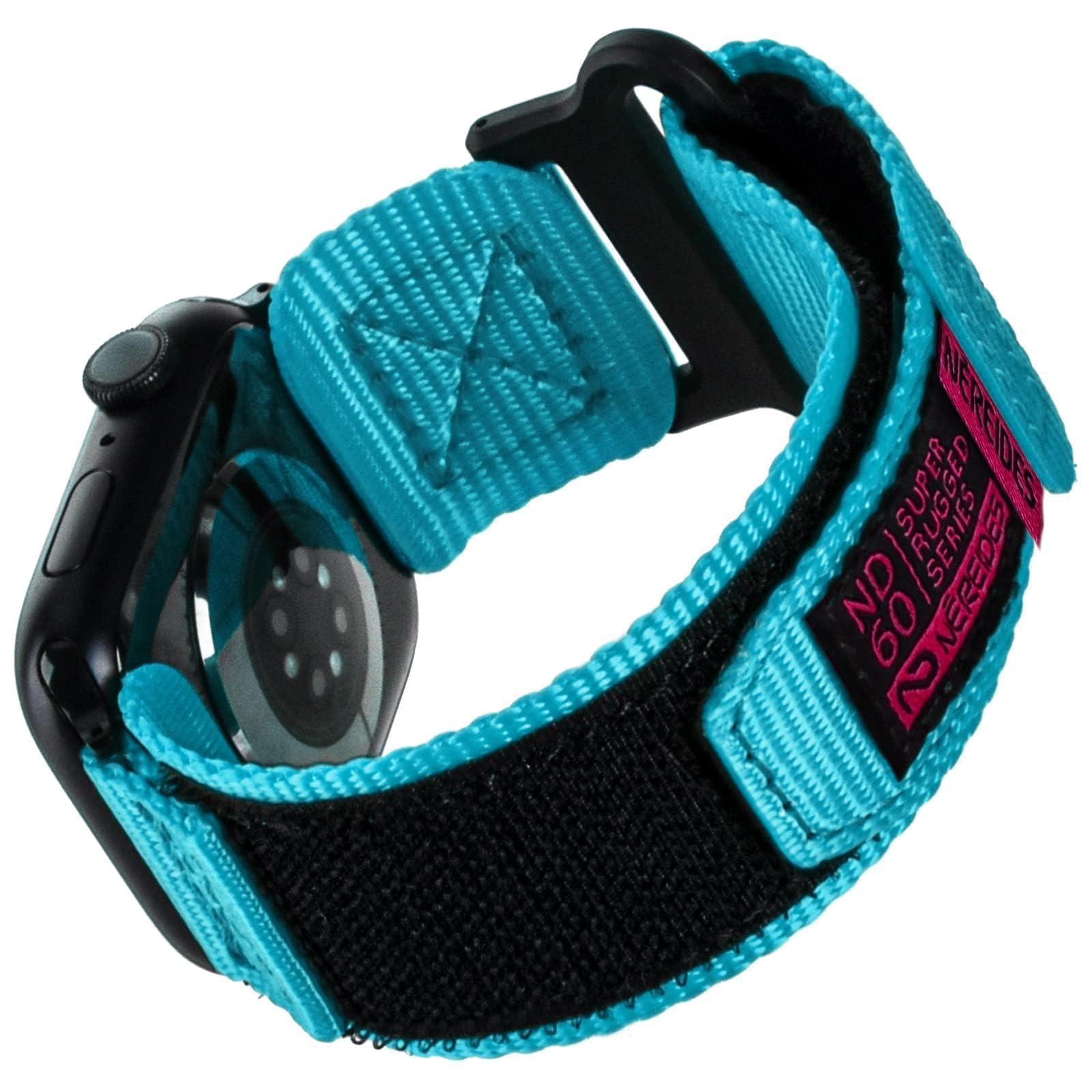 Photo 1 of Nereides Compatible with Apple Watch Series 11 Band Series 10/9/8/7/6/5/4/SE/SE2/SE3/Ultra 3/2/1, Nylon Sports Strap with Woven Design for 49mm/46mm/45mm/44mm (L, Al Aqua)