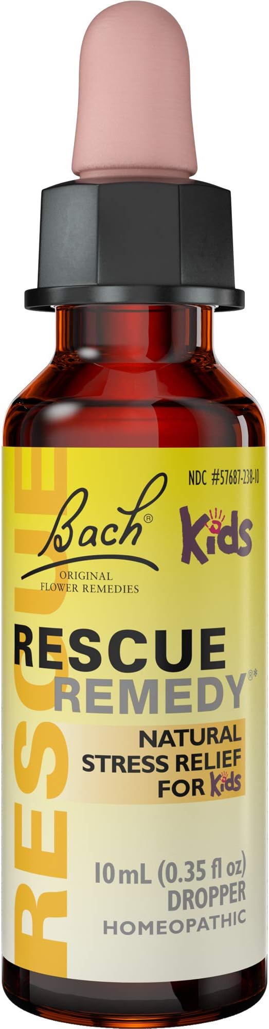 Bach RESCUE REMEDY KIDS Dropper 10mL, Natural Stress and Occasional Anxiety Relief, Homeopathic Flower Remedy, Vegan, Gluten and Sugar-Free, Kid-friendly, Non-alcohol Formula