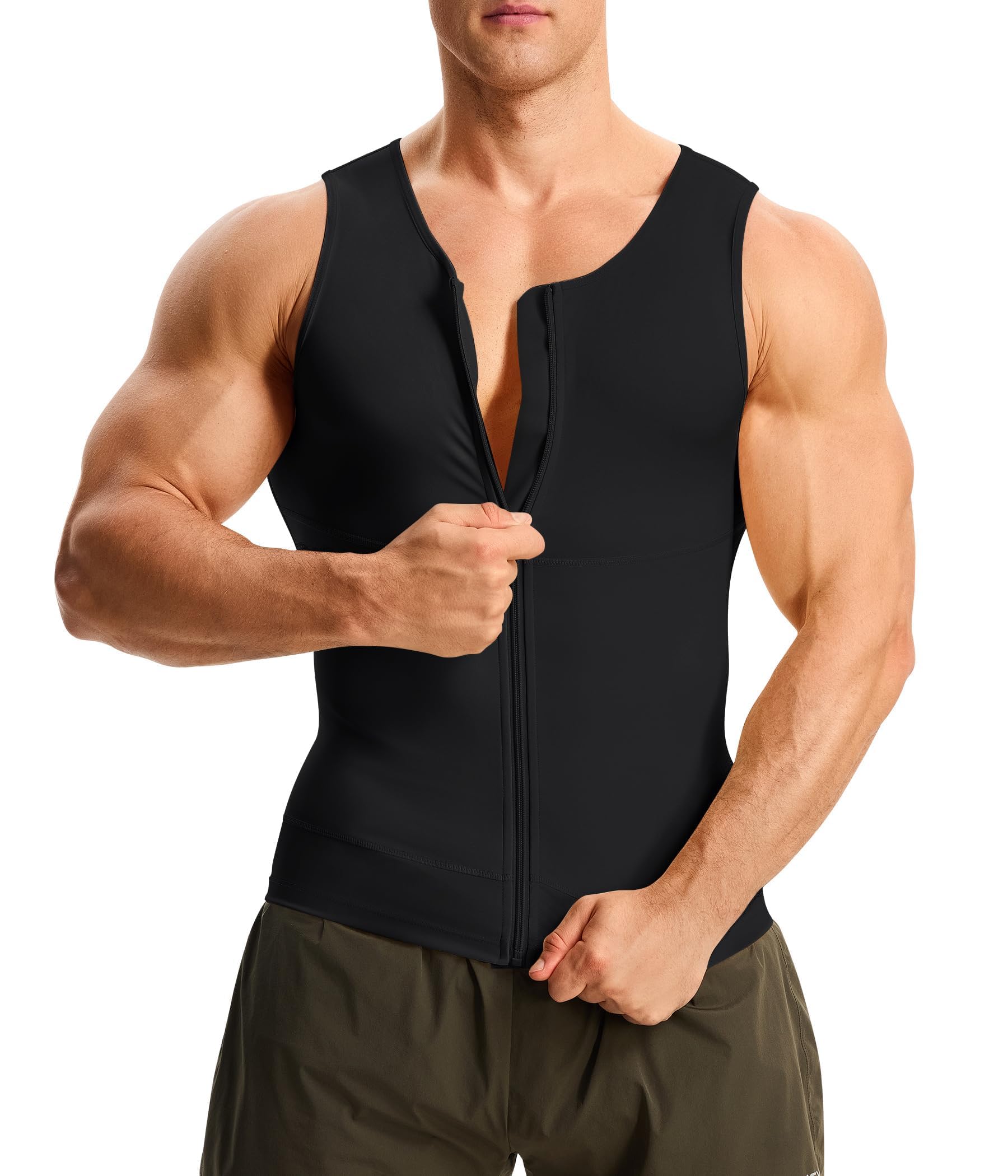 Junlan Compression Débardeur Gainant Ventre Plat Homme Invisible Gaine Amincissante Posture Shirt