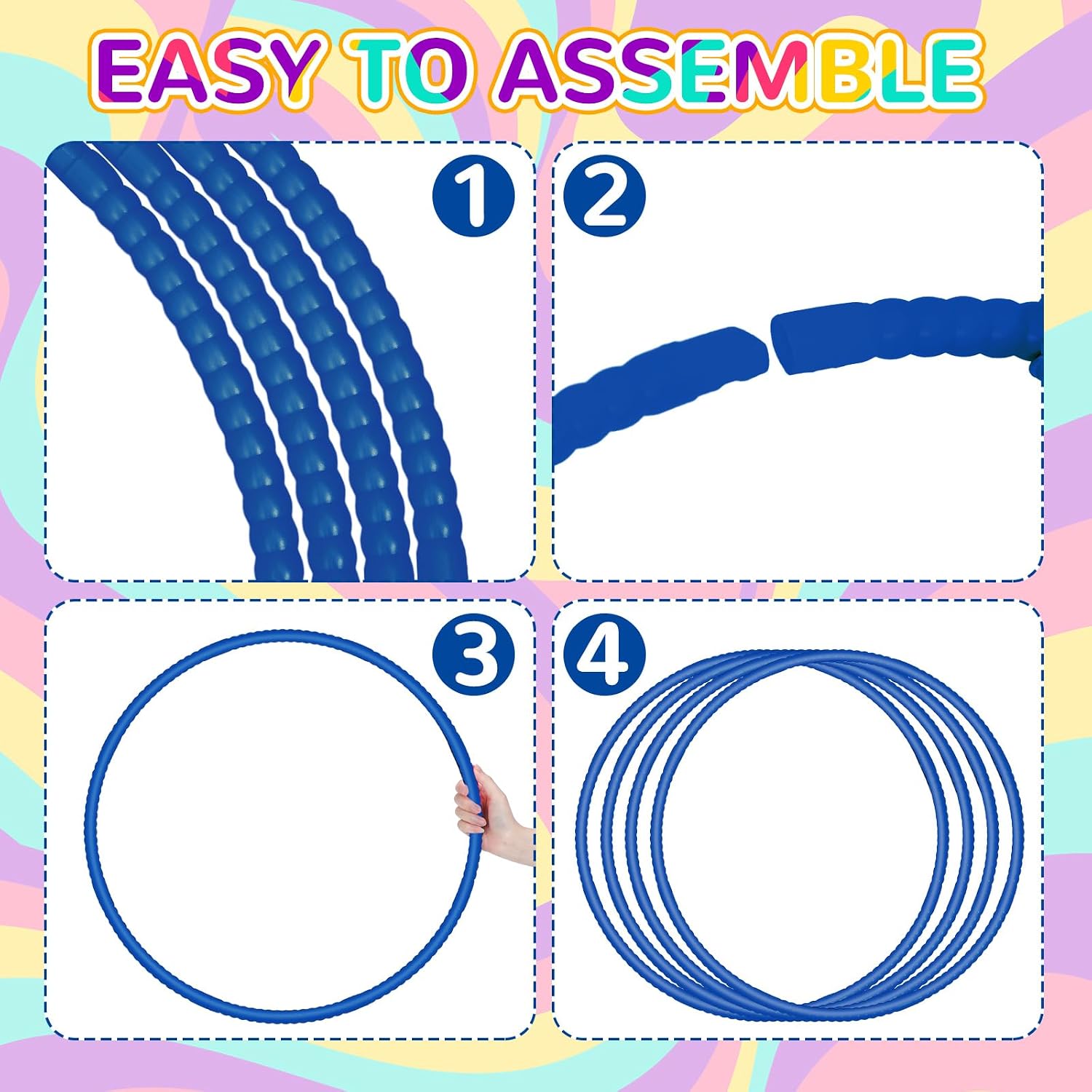Shappy 6 Pcs Exercise Hoop Set Detachable Adjustable image 3