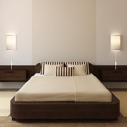 Miniatura 5 de AVV Juego de dos apliques de pared, lámpara de pared enchufable con interruptor de encendidoapagado, 2700K 4000K 5000K seleccionables, luces de