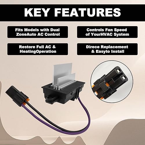 Miniatura 4 de Calefacción y aire acondicionado Ventilador HVAC Módulo de resistencia del motor compatible con Buick Cadilac Chevy GMC Oldsmobile Pontiac # 4P1516
