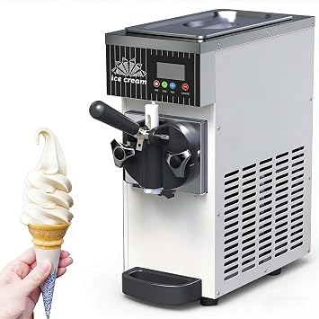 450W Power Ice Cream Making Machine, Single Flavor Soft Serve Dispenser. Auto Clean Function And Digital Controls Support 4-5 Kg/h Yield, For Restaurants, Family Treat Locations.Cream