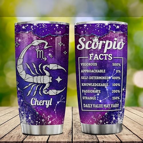 Miniatura 6 de winorax Vaso personalizado de astrología con signo del zodiaco y escorpio, vaso aislado de acero inoxidable del zodiaco, taza de viaje para café con