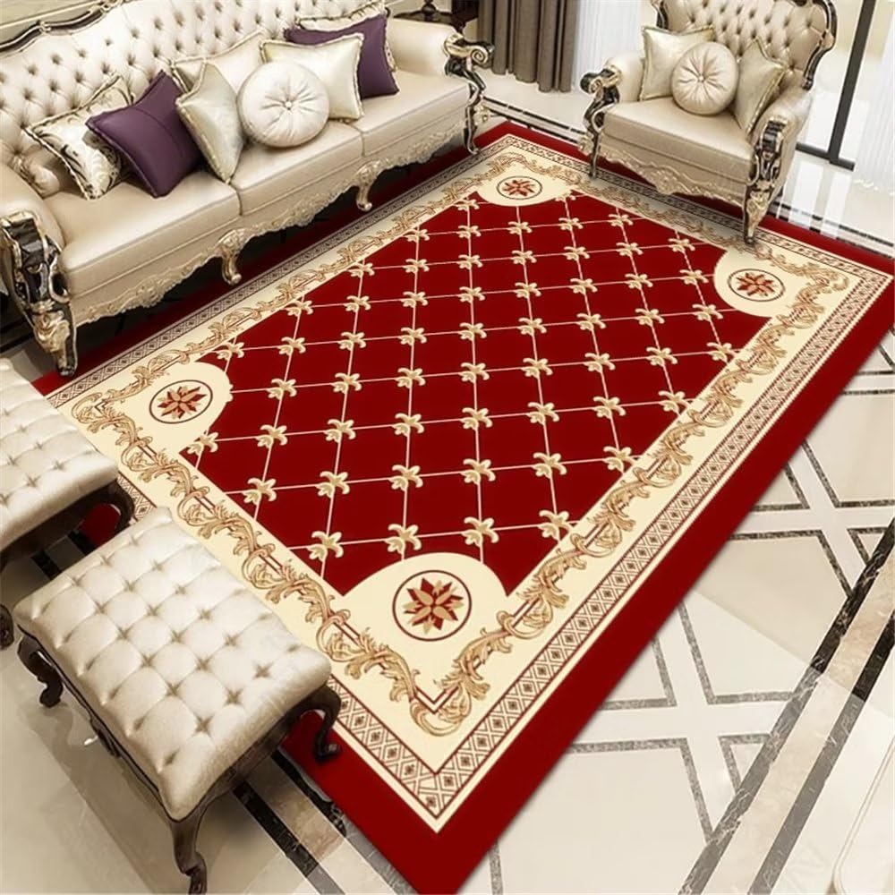 Tapis anti-acariens rouge plaid 140x200, textile durable haute densité