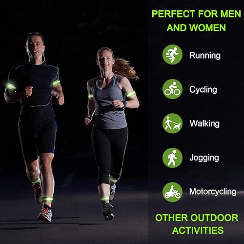 Miniatura 2 de Skylety 4 piezas bandas reflectantes de alta visibilidad bandas reflectoras cintas pulseras reflectantes para correr mujeres hombres correr ciclismo