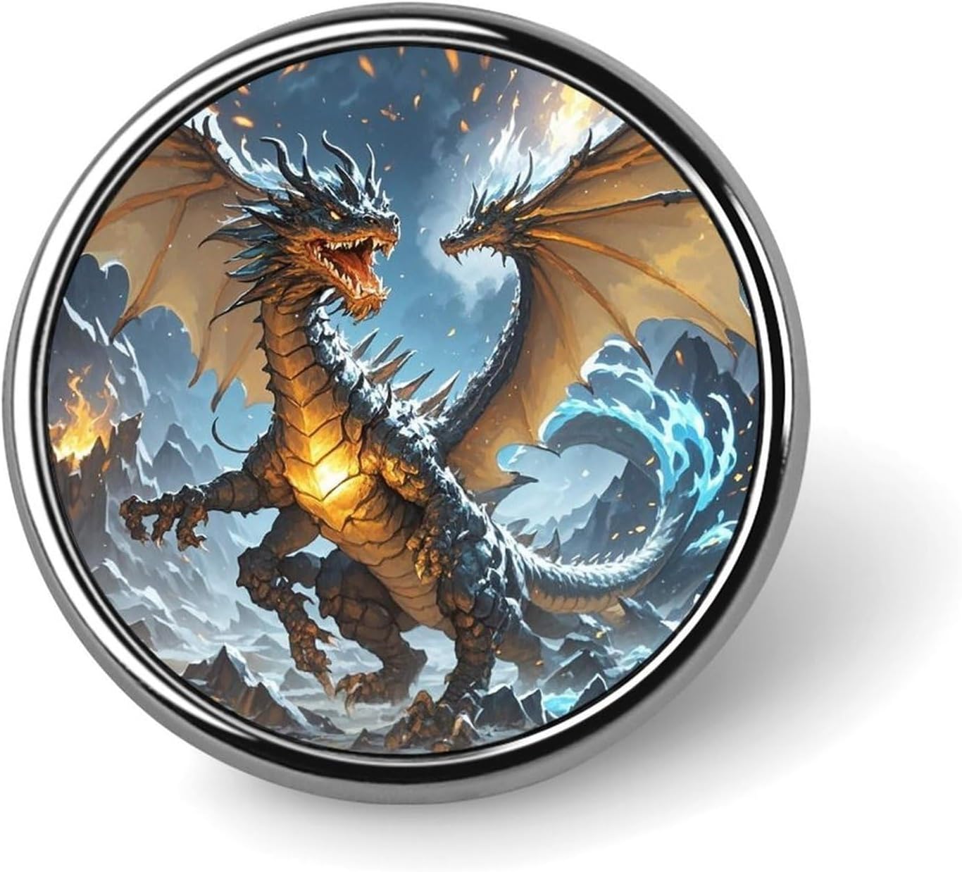 Fire And Ice Dragons Fashion Brooches for Women Men, Lapel Pins