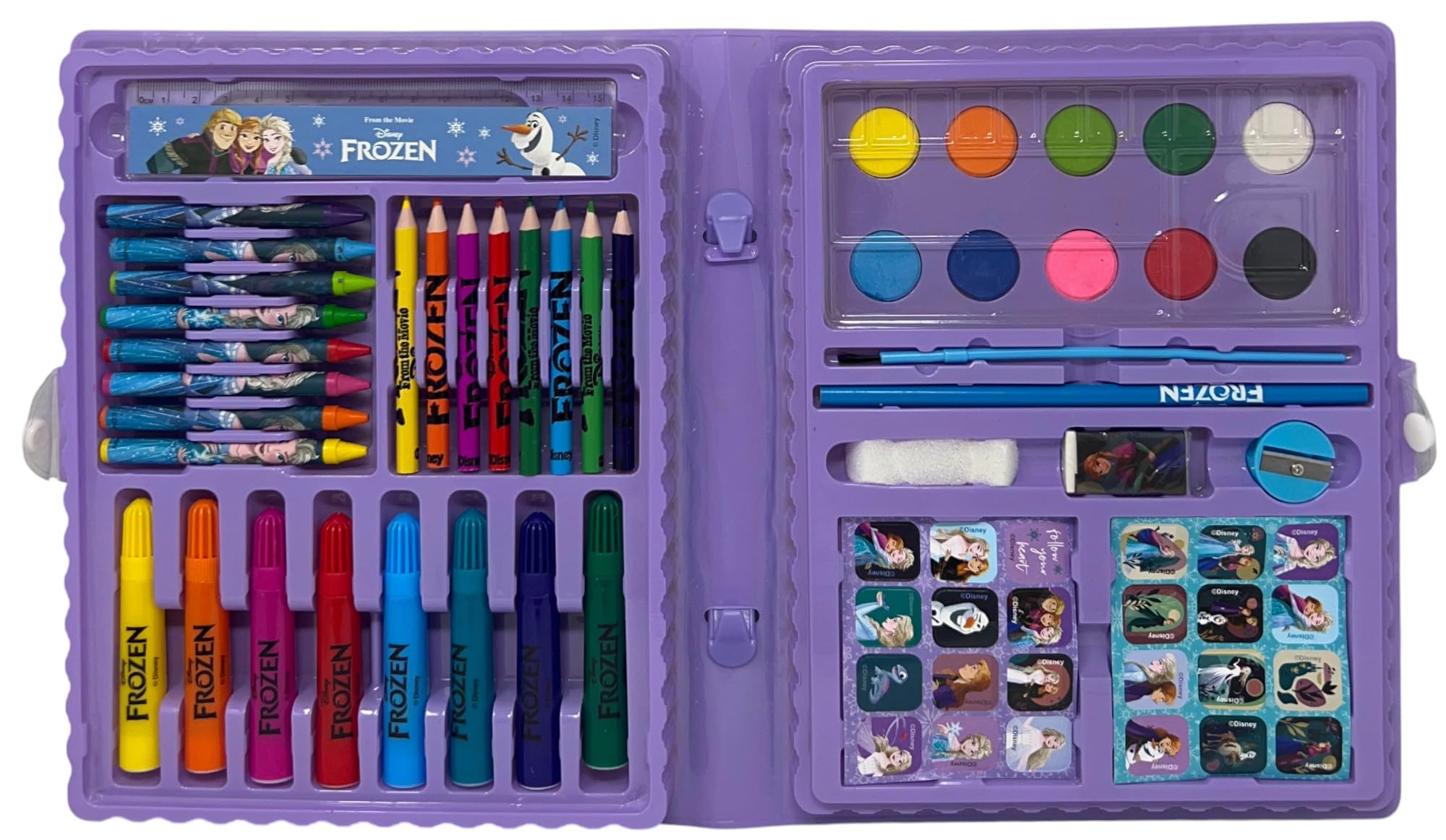 CARTOON Disney Frozen Children's 65 Piece Set of Colours and Stationery Drawing and Painting Kit, Frozen 2 - Image 3