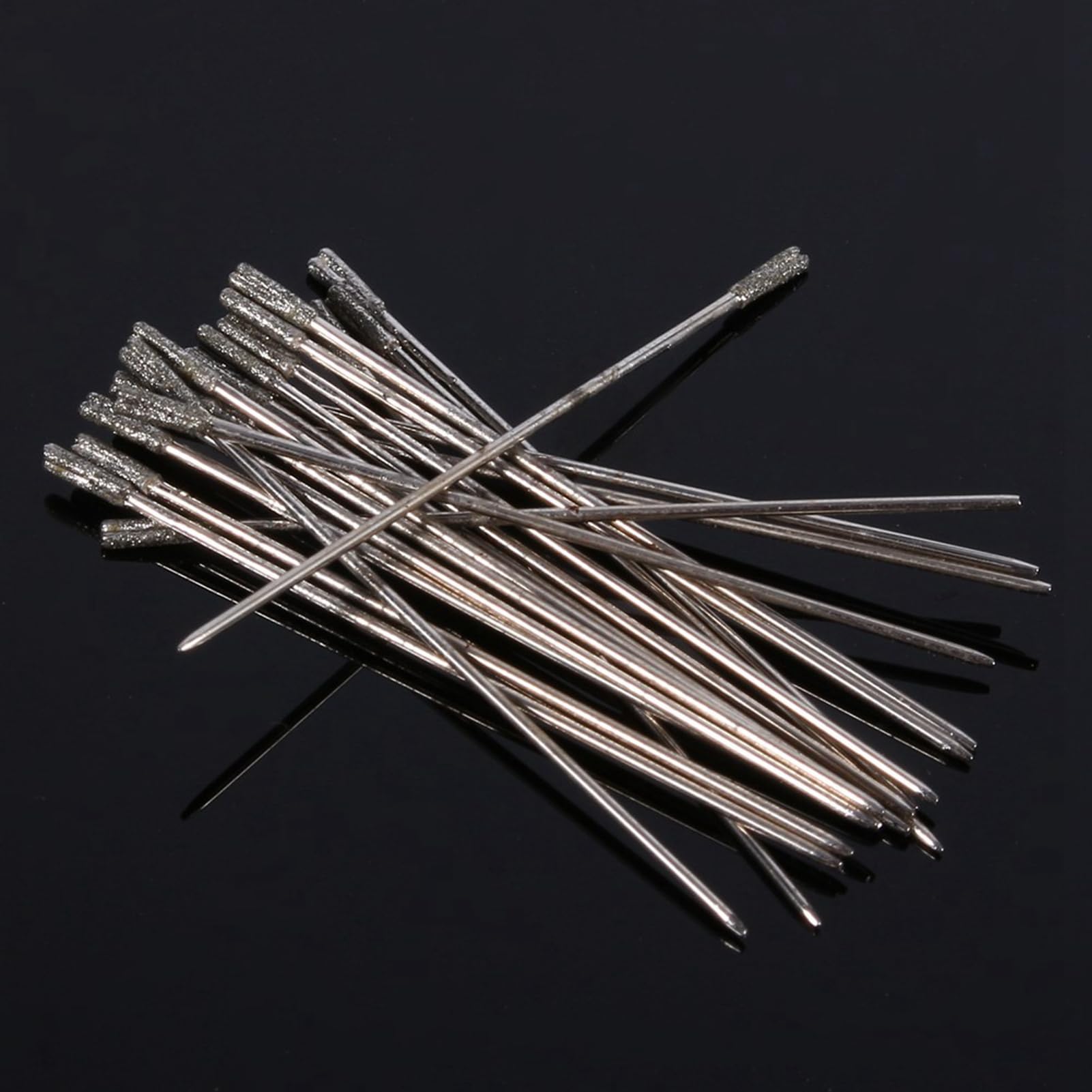 Uadme Lapidary Drill Bit Hard Long-Term Use 20 Pieces 1 mm Diamond Coated Lapidary Drill Solid Bits Needle for Jewellery Agate - Image 2