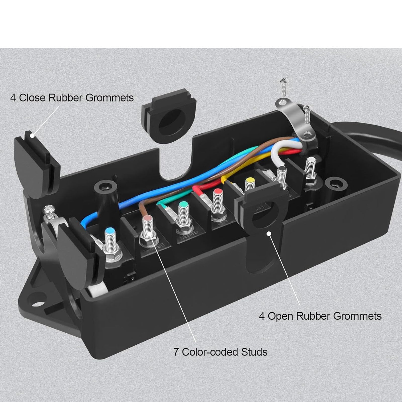 Arnés de Cables para Remolque Cores con Conector Impermeable Cableado General para Remolque de 7 Hojas para conexión de Remolque Estable Cableado de luz indicadora