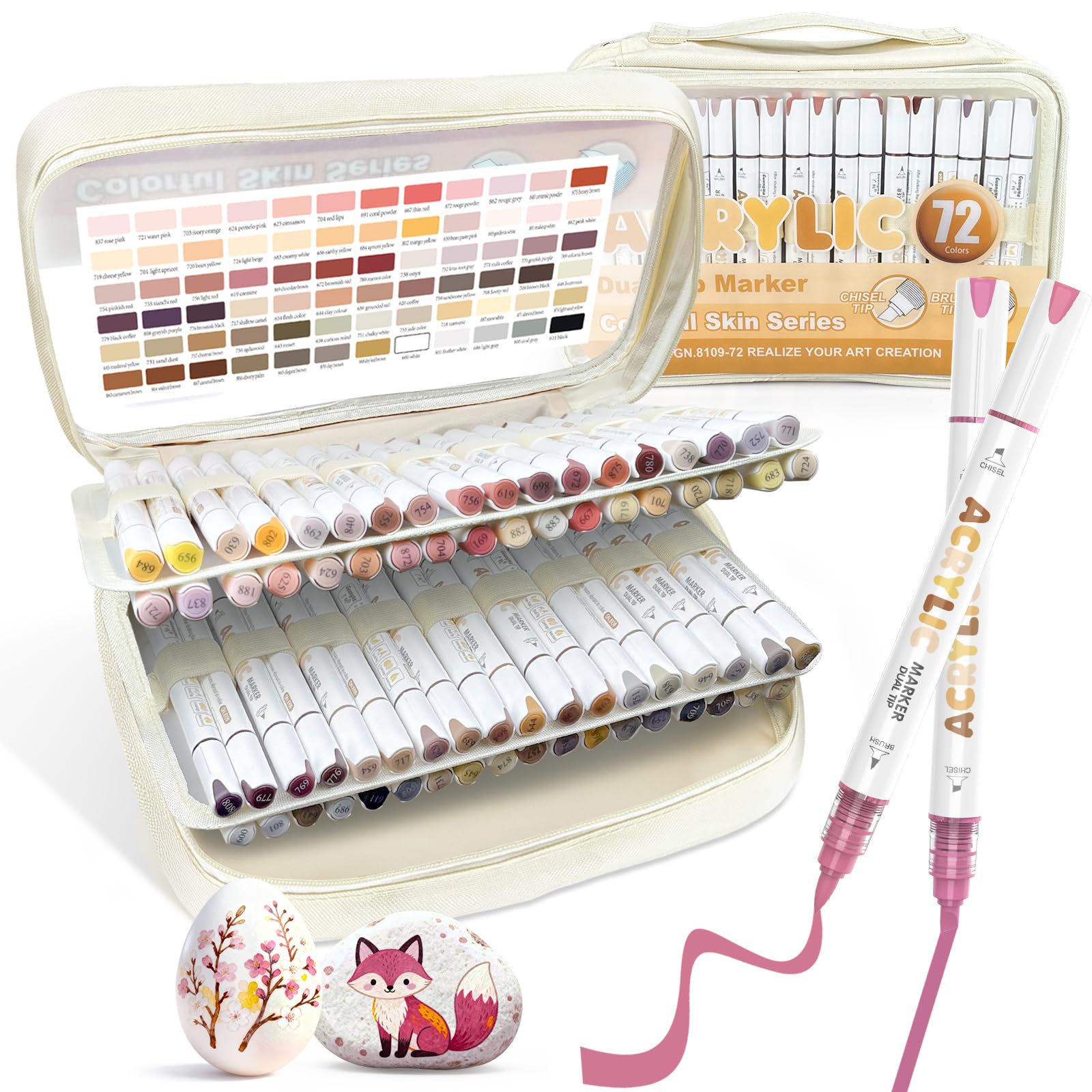 Amazon.com: Guangna 72 Colors Dual Tip Acrylic Paint Markers