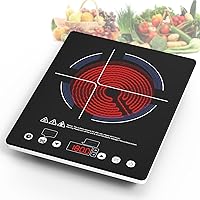 Vista 1 de Electric Cooktop Single Burner, 1800W Electric Stove Top with Touch Control, 9 Power Levels, Kids Safety Lock & Timer, Overheat Protection,110V