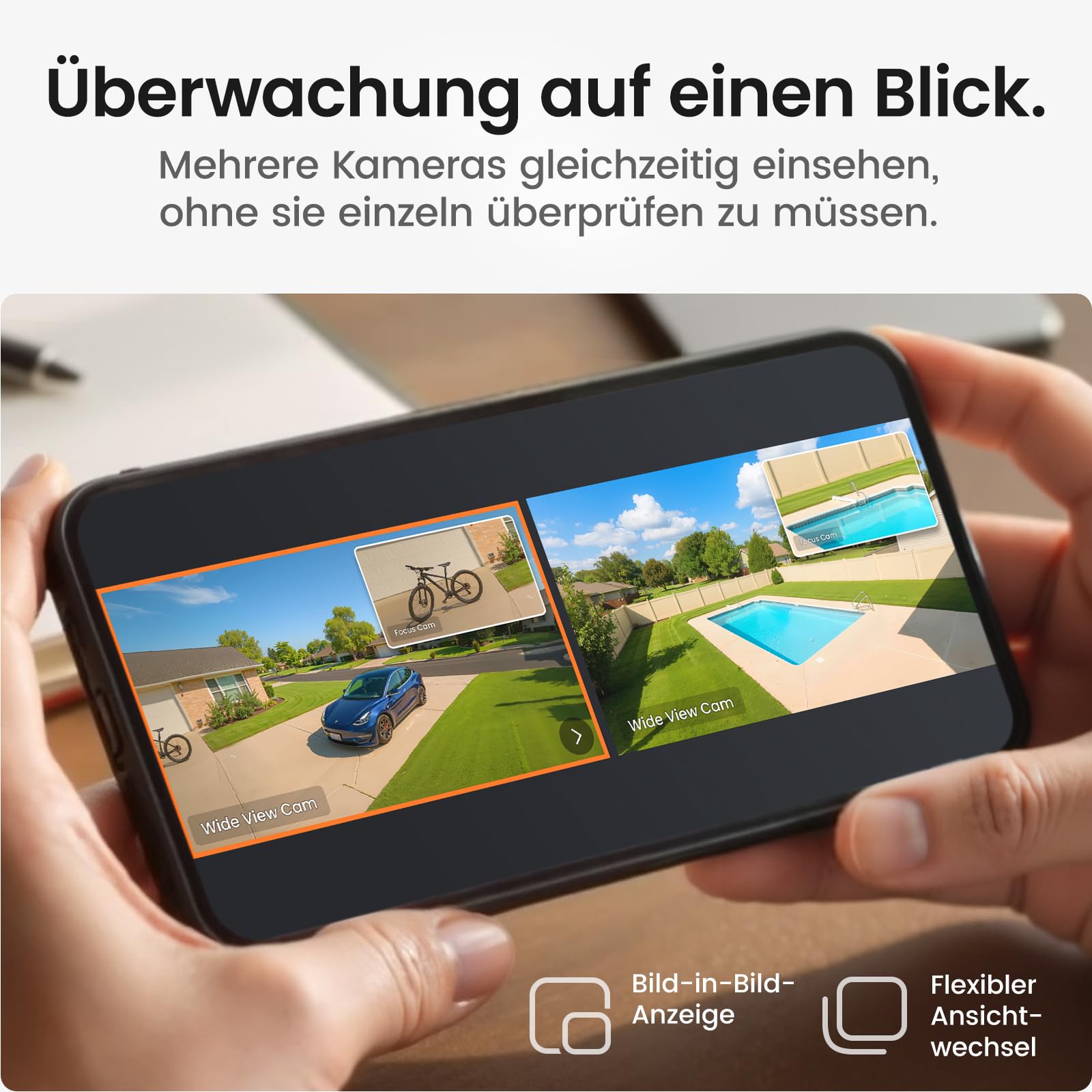 aosu T2 Pro 3K Überwachungskamera Aussen Solar 2er-Kit Cam, 360° PTZ & KI | Dual-Kamera, 8x Zoom Farb-Nachtsicht, Erweiterbarer 1TB Speicher, IP65 wetterfest, einfache Montage, für Gärten, kein Abo
