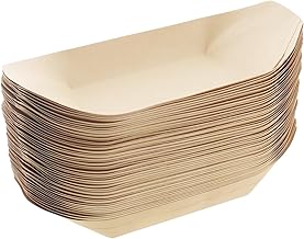 Nakamura Paper Plates, Takoyaki, Boat Plates, 21cm, Pack of 50, Bamboo Pulp, Eco-Friendly, Disposable, Commercial Use
