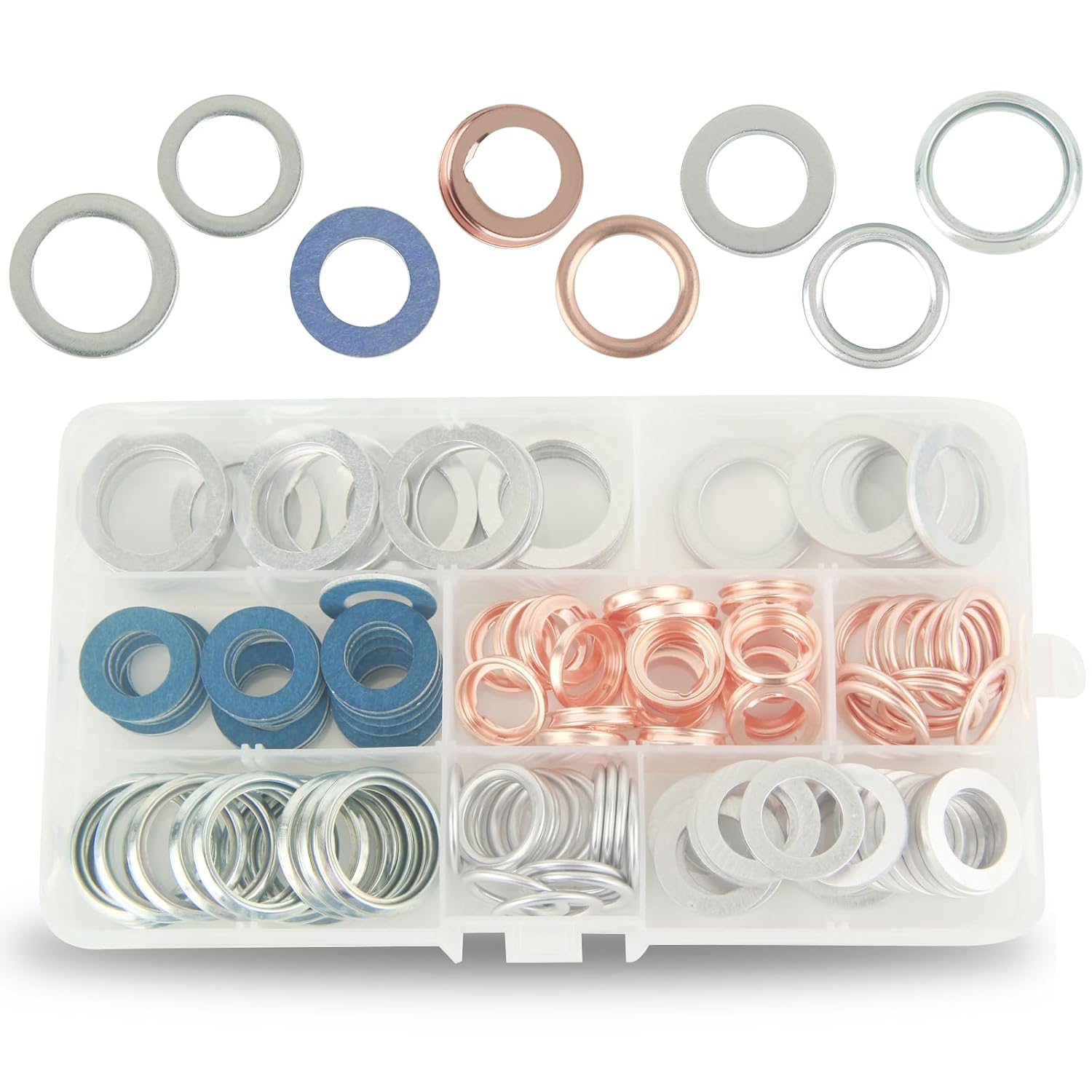 130PCS Oil Drain Plug Gasket Set - Automotive Oil Pressure Gasket Sealing kit, Suitable for Toyota, Honda, Subaru, Volkswagen, Nissan