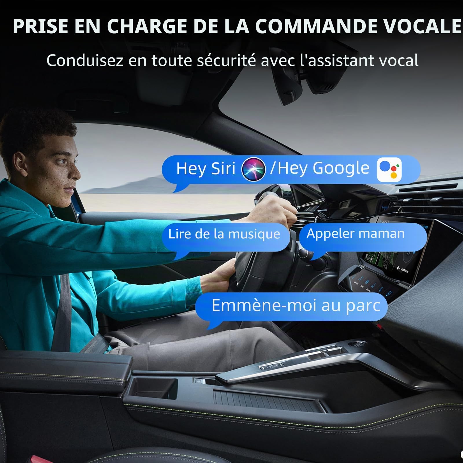 Adaptateur CarPlay sans fil et Android Auto pour voitures avec Wired CarPlay, USB C/A Plug and Play CarPlay Adaptateur 2 en 1 Convertisseur filaire vers sans fil,Mini et Stable, iOS 10+/Android 10+