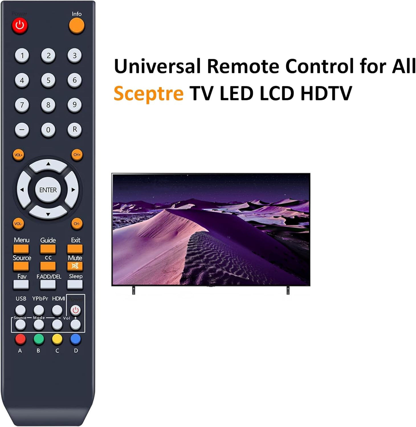 Universal Remote Control Compatible with All Sceptre TV LED LCD HDTV