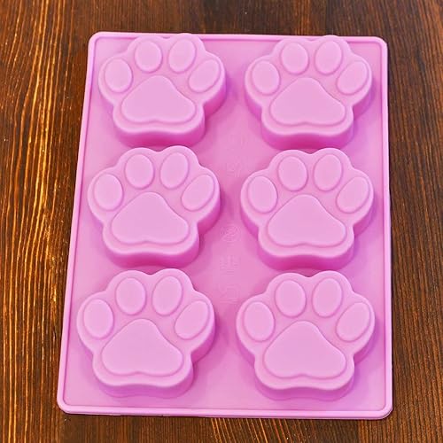 Miniatura 7 de Bandeja de silicona para patas derretidas de chocolate rosa para cachorros, paquete de 3 unidades (paquete de 3) para fondant de pata de caramelo