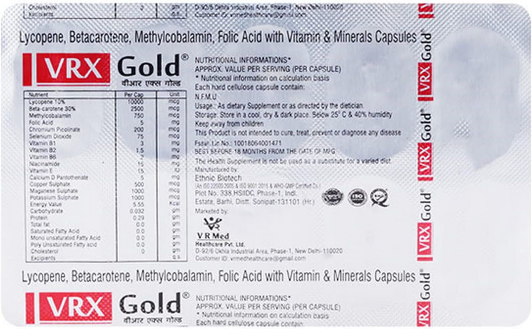 VRX Gold Capsule 10's