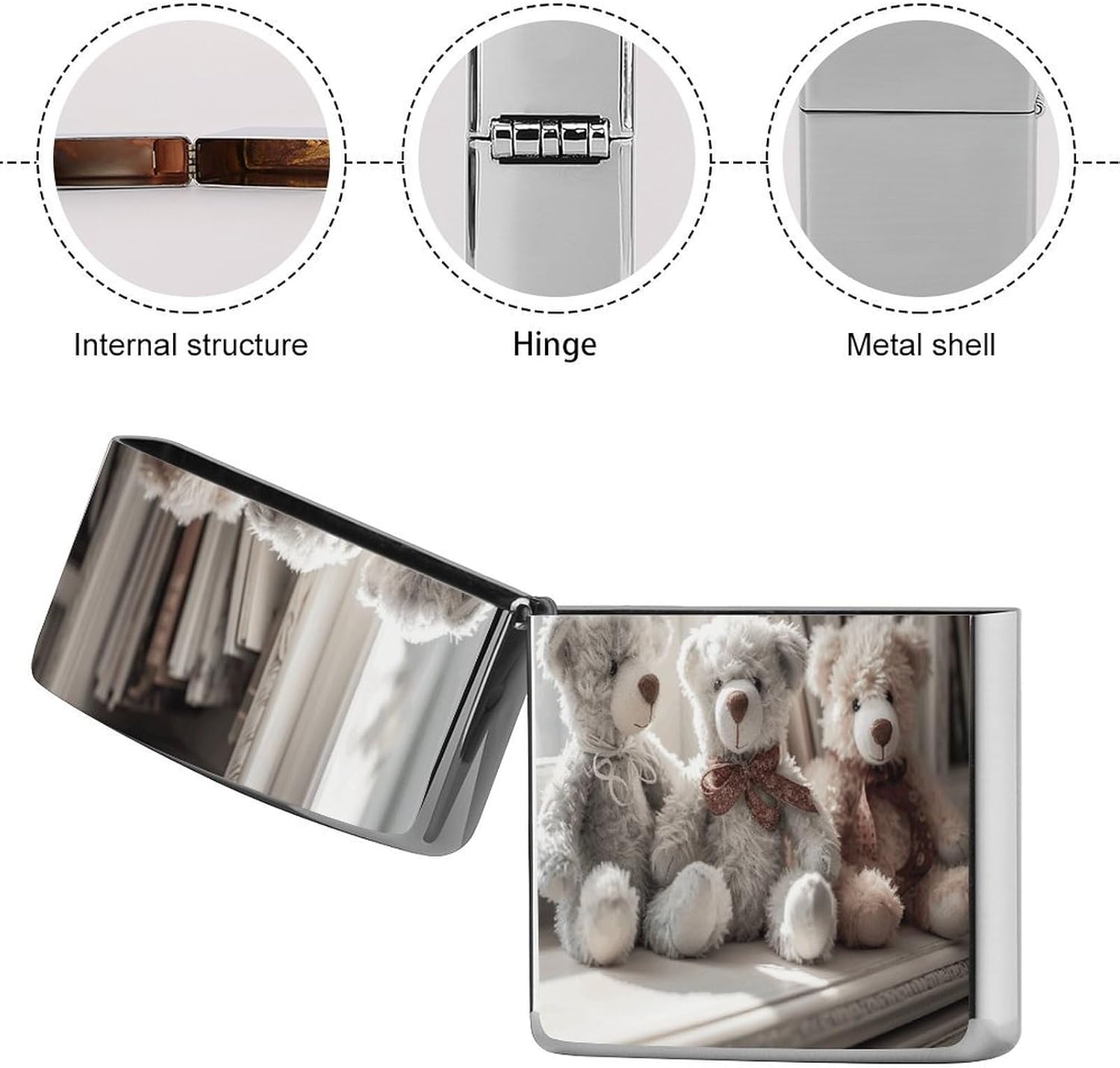 Bear Sitting on Shelf Lighter Case Cover Lighter Shell